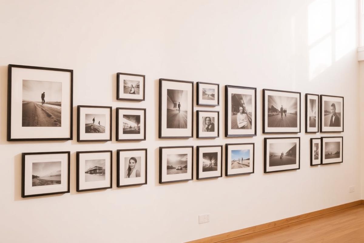 Gallery wall with frames