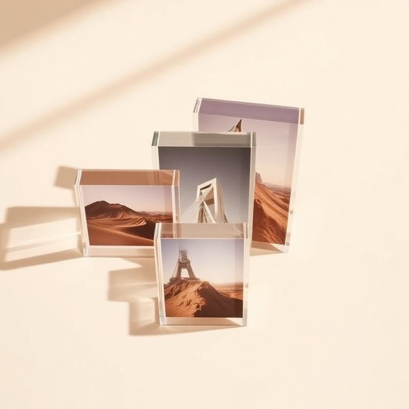 Acrylic photo blocks arrangement